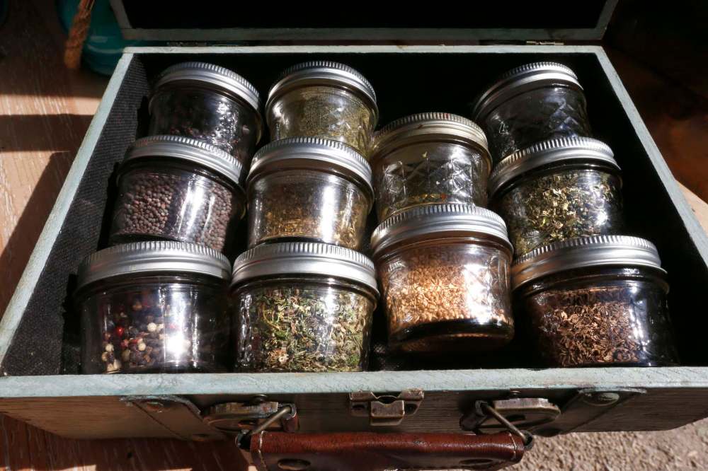WAYNE GLOWACKI / WINNIPEG FREE PRESS
Kantor’s spice collection, which she uses in her fermented food.