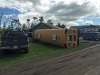 EVA WASNEY / THE BRANSON SUN
A bus flipped on its side during the Monday's storm.