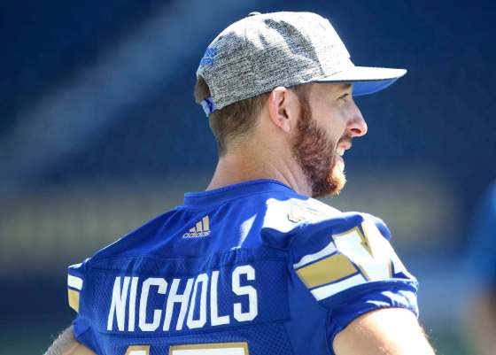 JOE BRYKSA / WINNIPEG FREE PRESS FILESWinnipeg Blue Bombers Matt Nichols at practice at Investors Group Field.