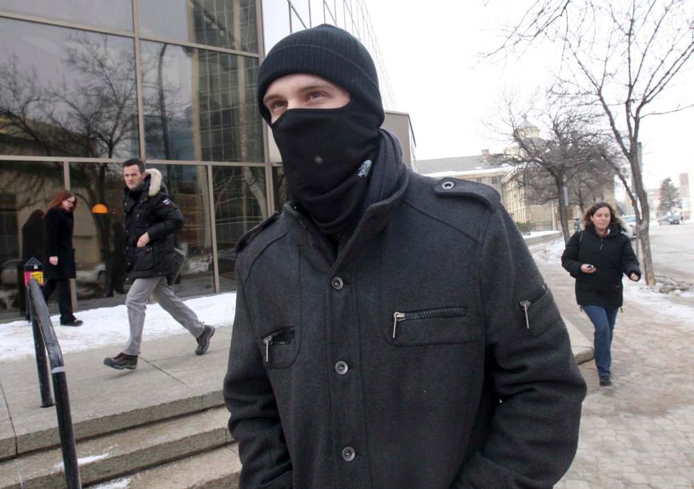 JOE BRYKSA / WINNIPEG FREE PRESS files
Aaron Driver, seen outside a Winnipeg courtroom in February, agreed to a peace bond preventing him from communicating with terrorists.