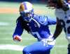 WAYNE GLOWACKI / WINNIPEG FREE PRESS
Winnipeg Blue Bomber defensive back C.J. Roberts covers a receiver during practice at Investors Group Field Wednesday.