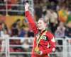 RYAN REMIORZ / THE CANADIAN PRESS
Canada's Rosie MacLennan, from King City, Ont., celebrates after winning the gold medal in the trampoline.