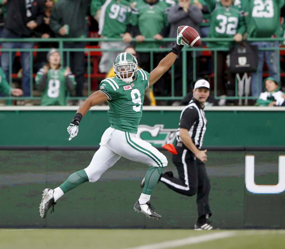 David Stobbe / reuters files
Saskatchewan Roughriders wide receiver Nic Demski will always savour his punt-return touchdown against the Blue Bombers in the 2015 Labour Day Classic.