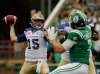 Mark Taylor / The Canadian Press
Winnipeg Blue Bombers quarterback Matt Nichols looks for a receiver during the first half of the Labour Day Classic in Regina Sunday.