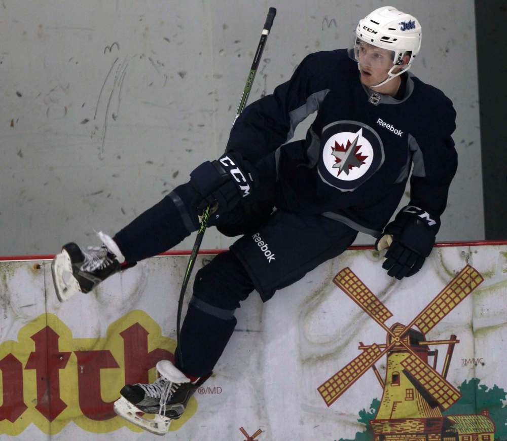 JOE BRYKSA / WINNIPEG FREE PRESS
Kyle Connor practises Tuesday at the MTS Iceplex.