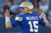 John Woods / The Canadian Press
Winnipeg Blue Bombers quarterback Matt Nichols leans into a throw Saturday afternoon at Investors Group Field. No matter what page of the playbook Nichols has been asked to open, he never starts a kitchen fire.