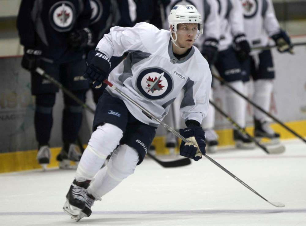 JOE BRYKSA / WINNIPEG FREE PRESS
Winnipeg Jets silky-smooth winger Nikolaj Ehlers works out Monday at the MTS Iceplex. There could be big things ahead.
