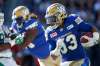 JOHN WOODS / THE CANADIAN PRESS FILES
Winnipeg Blue Bombers' Andrew Harris (33) runs against the Saskatchewan Roughriders during first half CFL Banjo Bowl Saturday.
