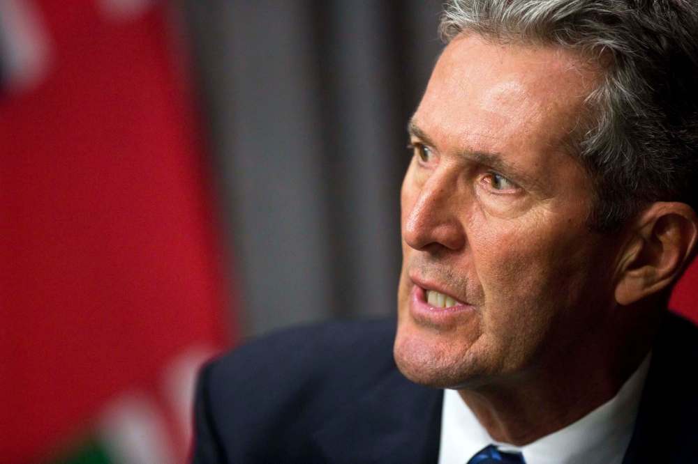 MIKE DEAL / WINNIPEG FREE PRESS
Premier Brian Pallister speaks about the release of the auditor general's report on the Manitoba East Side Road Authority.