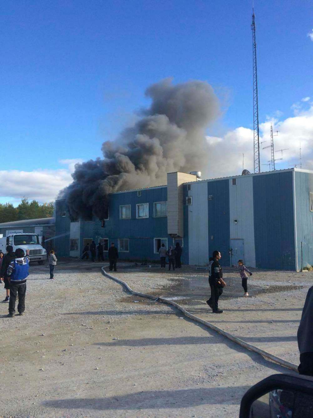A fire ripped through the band office and store in Shamattawa First Nation Thursday.