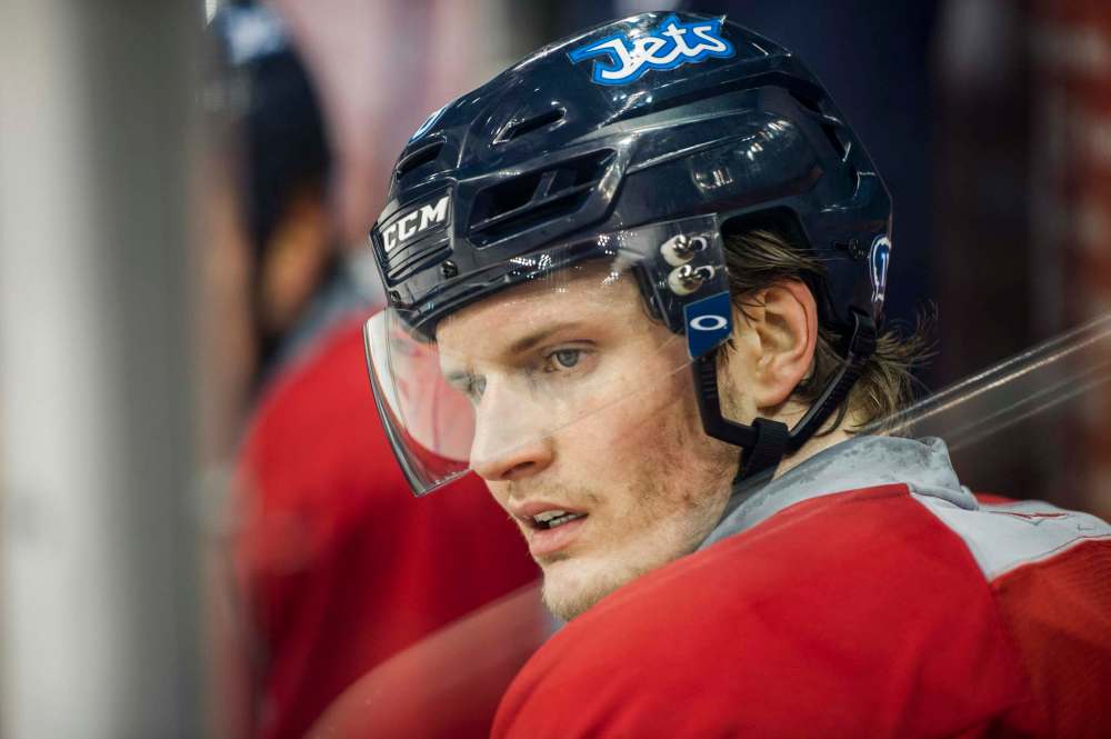 DAVID LIPNOWSKI / WINNIPEG FREE PRESS FILES
Jacob Trouba said he had asked for a trade back in May. The request hasn't been granted.