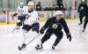 MIKE DEAL / WINNIPEG FREE PRESS
Winnipeg Jets' Josh Morrissey (36) and Brandon Tanev (13) during a scrimmage while at the Jets training camp on Monday at the MTS IcePlex.