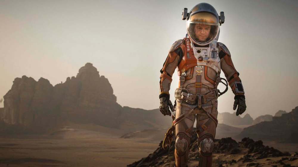 20th Century Fox
“Yes, in fact, I did surivive on a deserted planet by farming in my own...”: Matt Damon played astronaut and botanist Mark Watney, stranded on the Red Planet after his crewmates fled a sand storm, in The Martian.