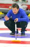 BORIS MINKEVICH / WINNIPEG FREE PRESS
The Granite&rsquo;s Jason Gunnlaugson barks commands to his sweepers Friday in Portage la Prairie.