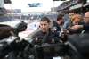 RUTH BONNEVILLE / WINNIPEG FREE PRESS
Former Winnipeg Jets player turned NHL vice-president Kris King talks up this weekend’s Heritage Classic events Thursday at Investors Group Field.