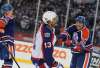 RUTH BONNEVILLE / WINNIPEG FREE PRESS
Winnipeg Jets alumni Teemu Selanne chortles at the end of a 6-5 victory. The Finnish Flash was in 1990s form, scoring twice and adding three assists.