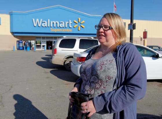 BORIS MINKEVICH / WINNIPEG FREE PRESSCustomers entering and leaving the Walmart on Empress St. give their reaction to the company no longer accepting Visa credit cards at its 16 Manitoba stores, effective today. In this photo: Sheryl Thiessen.