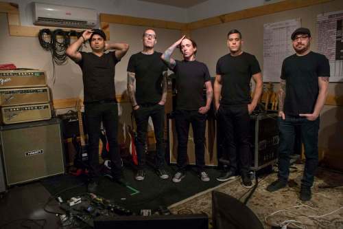 CHRIS YOUNG / THE CANADIAN PRESS FILES
Members of Canadian rock band Billy Talent, left to right, Ian D'Sa, Aaron Solowonluk, Ben Kowalewicz, Jon Gallant, and Jordan Hastings pose for a photo in their Toronto rehearsal space earlier this year.