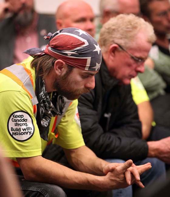 PHIL HOSSACK / WINNIPEG FREE PRESSUnion members attend a committee meeting into Bill 7, which would reinstate secret ballots on unionization votes.
