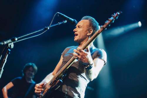 BORIS ALLIN / THE ASSOCIATED PRESS
British musician Sting performs on stage at the Bataclan in Paris, France, on Saturday, marking one year since the mass shooting at the concert hall.