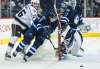 MIKE DEAL / WINNIPEG FREE PRESS
Winnipeg Jets' Jacob Trouba (8) muscles Los Angeles Kings' Nic Dowd (26) off the puck with during an afternoon NHL game at MTS Centre Sunday.