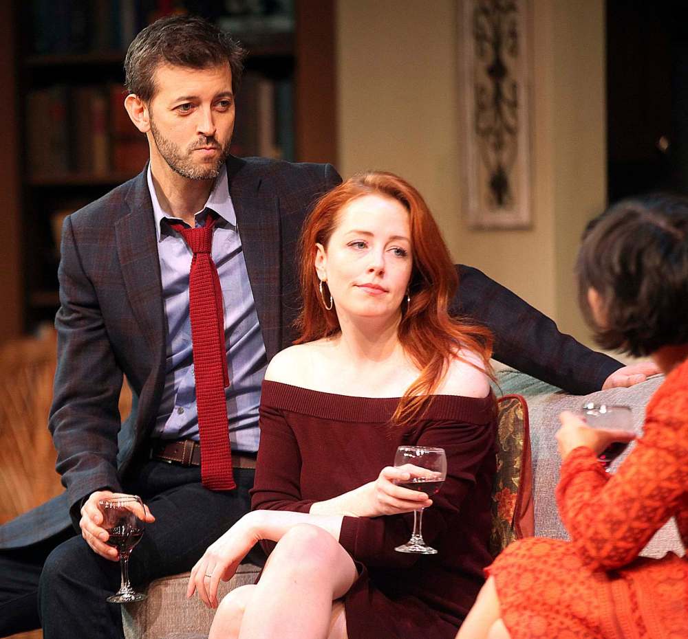 PHIL HOSSACK / WINNIPEG FREE PRESS
Jonathan Watton (Tom Hodges) and Amanda Lisman (Leigh Hodges) converse with Lisa Norton (Jayne Wagner) during a scene from 23.5 Hours.