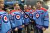 JOE BRYKSA / FREE PRESS FILES
The Manitoba Moose show off their replica 1948 Royal Canadian Air Force jerseys in 2008.