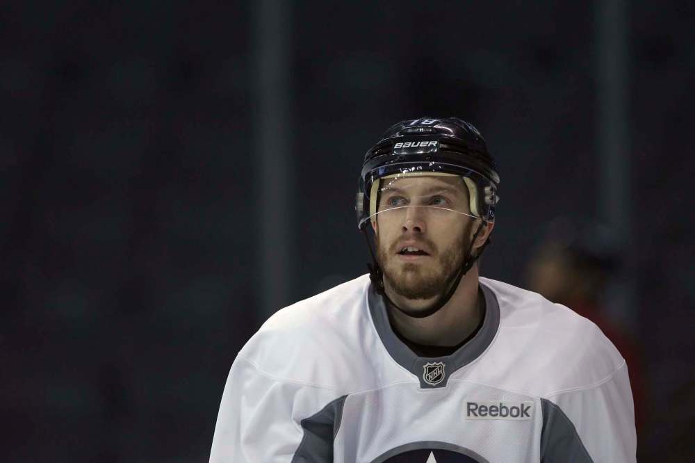 JOE BRYKSA / WINNIPEG FREE PRESS
the imminent return of Bryan Little to the lineup should offer some relief to the likes of Blake Wheeler, as will the return of some normalcy in the Jets schedule and just some plain old home cooking.