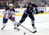 PHIL HOSSACK / WINNIPEG FREE PRESS
Winnipeg Jets Dustin Byfuglien and Edmonton Oilers Oscar Klefbom skate hard at the MTS Centre Thursday night.