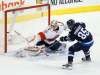 John Woods / The Canadian Press
Winnipeg Jets forward Mathieu Perreault bulges the twine in the shootout against Florida Panthers goaltie Roberto Luongo to give the Jets a 4-3 victory Thursday night at the MTS Centre.