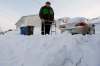JOHN WOODS / WINNIPEG FREE PRESS
Barney Charach stands beside a windrow made by a plow. The snowbanks make it very difficult for many residents of the North End neighbourhood to get out of their back-lane garages.