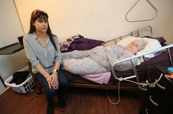 TREVOR HAGAN / WINNIPEG FREE PRESSLinda Blair says that home-care workers have been cancelling appointments, and she has to often leave work to fill in to help her mother, Dru Landers.