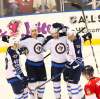 DAVID SANTIAGO / EL NUEVO HERALD
The Winnipeg Jets' Shawn Matthias celebrates with teammates after scoring during the second period against the Florida Panthers at BB&T Center in Sunrise, Fla., on Wednesday.