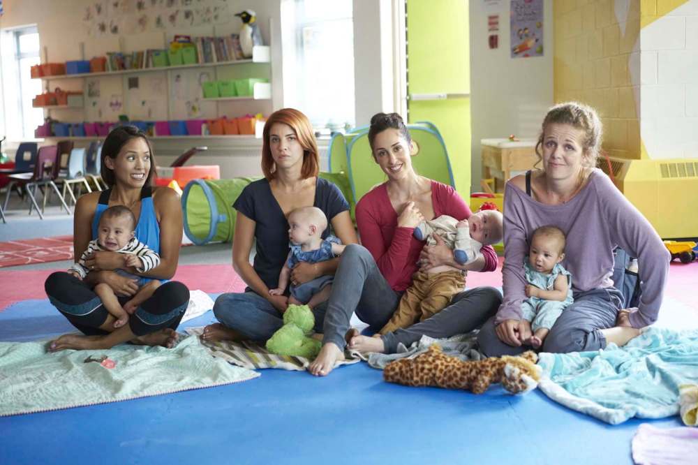 Submitted
Jessalyn Wanlim, Dani Kind, Catherine Reitman and Juno Rinaldi play smart young mothers who share their issues in the new CBC comedy, Workin' Moms.