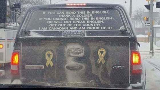 The photo of the truck was posted on Facebook last week, taken in the St. Boniface area. Supplied
