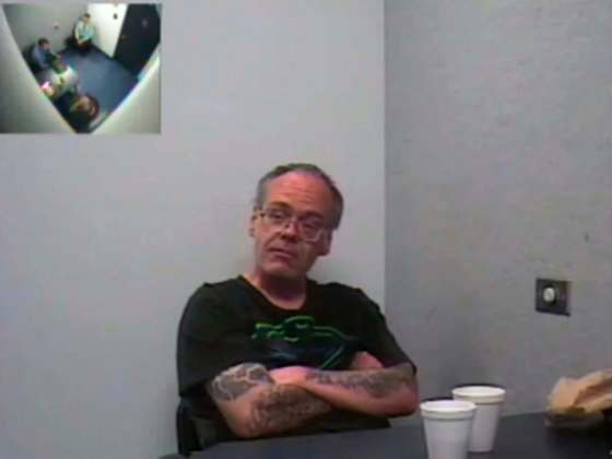 Mark Edward Grant being interviewed shortly after his initial arrest on May 16, 2007.