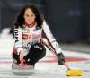 TREVOR HAGAN / WINNIPEG FREE PRESS
Michelle Englot curls against the Jennifer Jones rink during the Manitoba Scotties Tournament of Hearts 1 vs 1 Page Playoff, Saturday.
