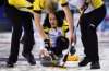 SEAN KILPATRICK / THE CANADIAN PRESS
Manitoba skip Michelle Englot calls for the sweep while taking on Quebec during the Scotties Tournament of Hearts in St. Catharines, Ont., on Saturday, Feb. 18, 2017.