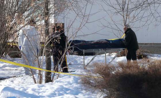 WAYNE GLOWACKI / WINNIPEG FREE PRESSOne of two bodies removed from a house in St-Georges, Mb. Tuesday afternoon.