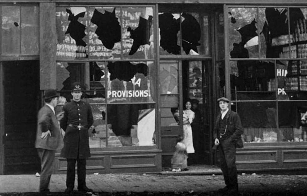 The scene in Vancouver’s Chinatown after a race riot in 1907.