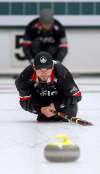 PHIL HOSSACK / WINNIPEG FREE PRESS
Manitoba skip Mike McEwen delivers during a workout this week at the Fort Rouge Curling Club.