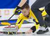 ANDREW VAUGHAN / THE CANADIAN PRESS
Mike McEwen delivers a rock against Team Canada Thursday.