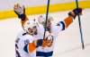 Jonathan Hayward / The Canadian Press
New York Islanders left wing Andrew Ladd (16) celebrates his goal against the Canucks with teammate Calvin de Haan (44) during overtime in Vancouver on March 9.