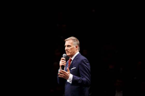 CODIE McLACHLAN / THE CANADIAN PRESS FILESMaxime Bernier speaks during the Conservative leadership debate at the Maclab Theatre in Edmonton, Alta., on Tuesday, Feb. 28, 2017.