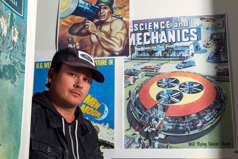 Hayne Palmour IV / San Diego Union-Tribune
Former Blink-182 guitarist and singer Tom DeLonge in his shop, To the Stars, in Encinitas, Calif.