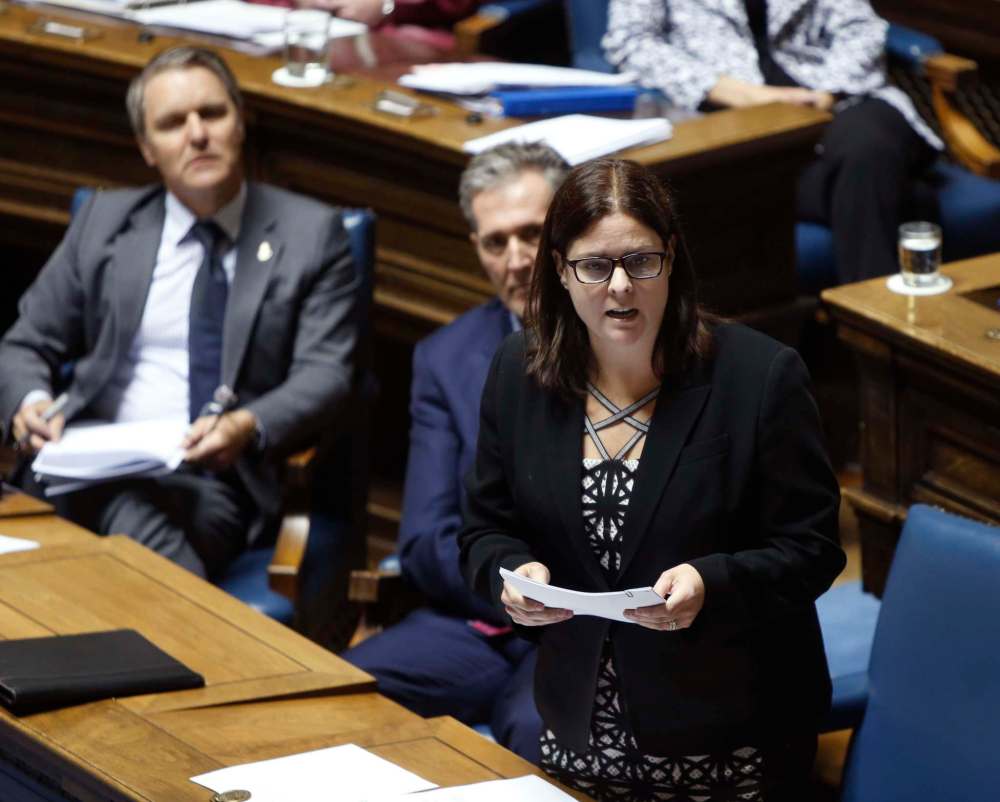 WAYNE GLOWACKI / WINNIPEG FREE PRESS
Manitoba Justice Minister Heather Stefanson tabled the Elections Amendment Act and the Election Financing Amendment Act Monday.