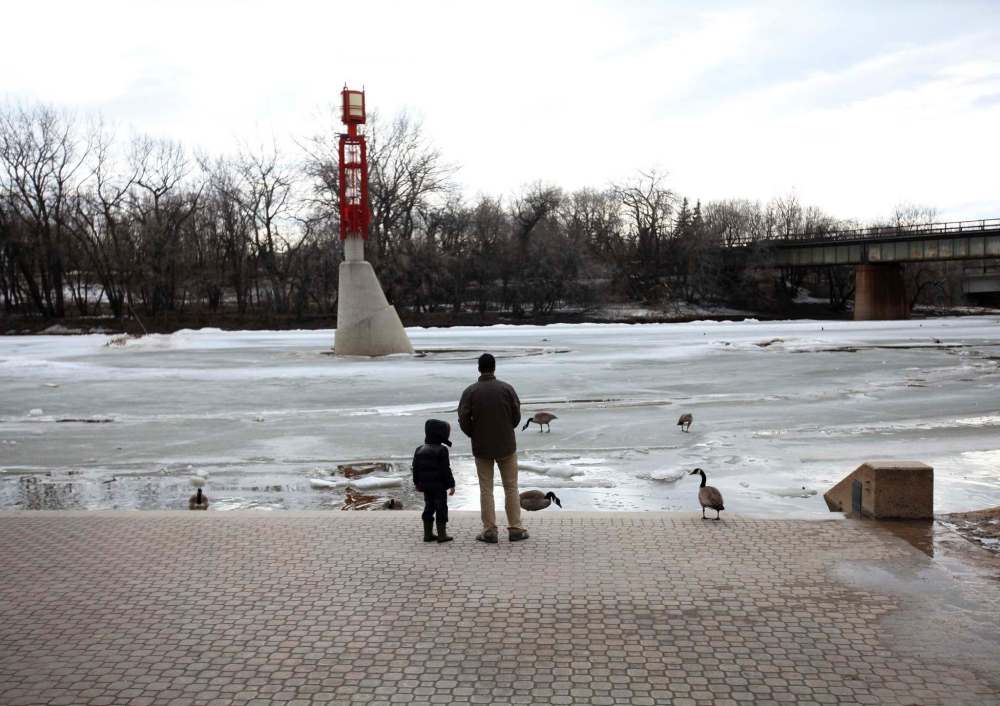 RUTH BONNEVILLE / FREE PRESS FILES
The focus is on the Assiniboine River as ice begins to move, which will increase the chances of jams.