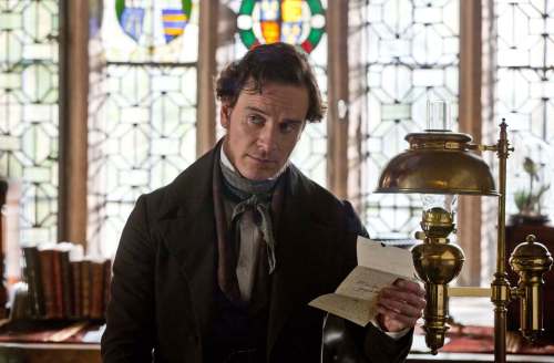 Michael Fassbender as Mr. Rochester in the 2011 cinematic adaptation of Jane Eyre, directed by Cary Fukunaga.