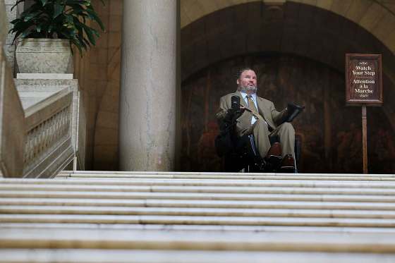RUTH BONNEVILLE / WINNIPEG FREE PRESS filesSteven Fletcher at the top of the stairs at the Manitoba legislative building.
