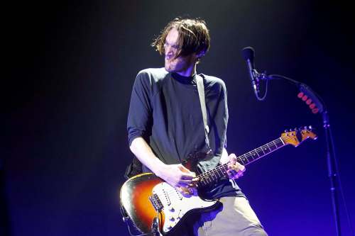 Red Hot Chili Pepper guitar player Josh Klinghoffer at the MTS Centre Friday. (Phil Hossack / Winnipeg Free Press)